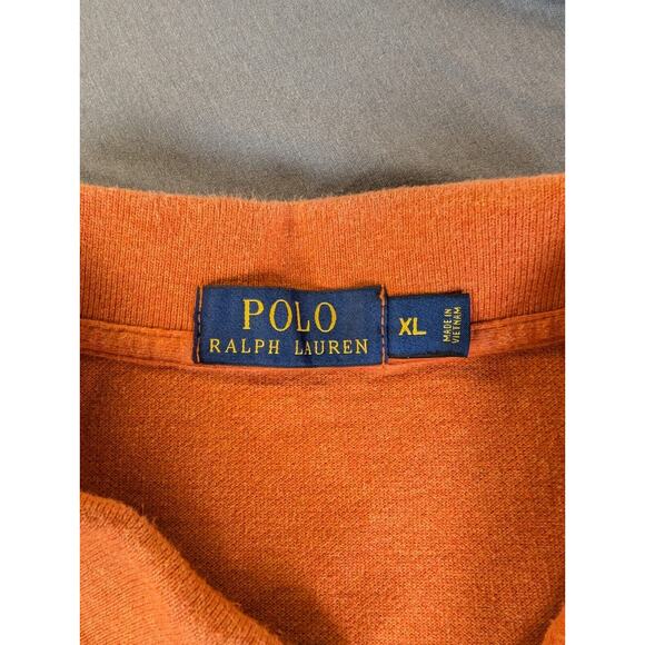 Ralph Lauren Polo Shirt Men's XL Short Sleeve Orange Preppy Casual 100% Cotton - Picture 3 of 8